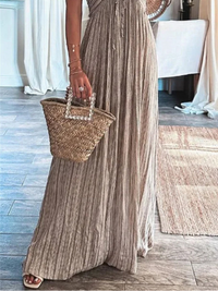 Elegant Beige Maxi Dress - Hesja pour un look éblouissant