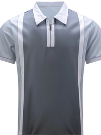 Camisole polo pour homme avec corte ajustado, cierre de cremallera, detalle de rayas en contraste y manga corta