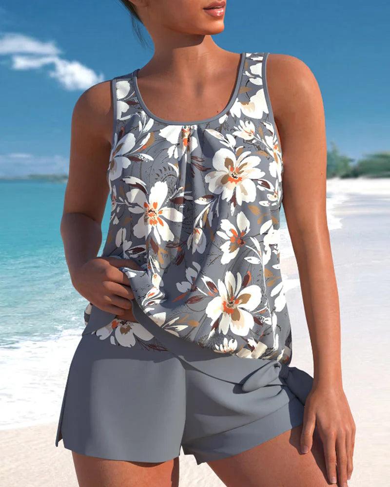 Ensemble de Maillot de Bain Tankini pour Femmes - Style Moderne et Élégant Deux-Pièces