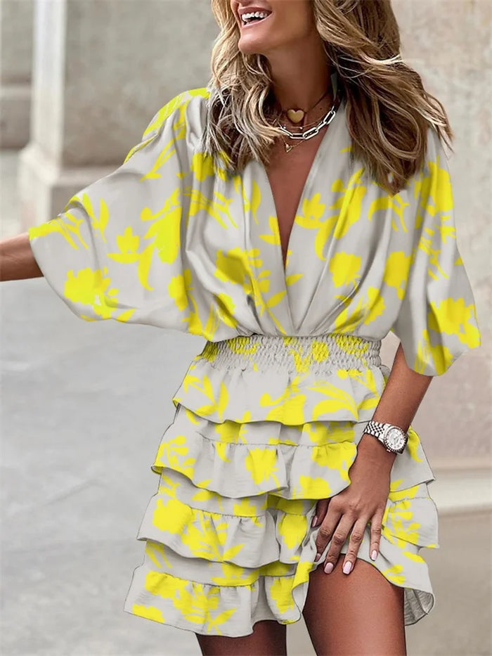 Robe d'été élégante à manches longues pour femmes - Design décontracté et fluide