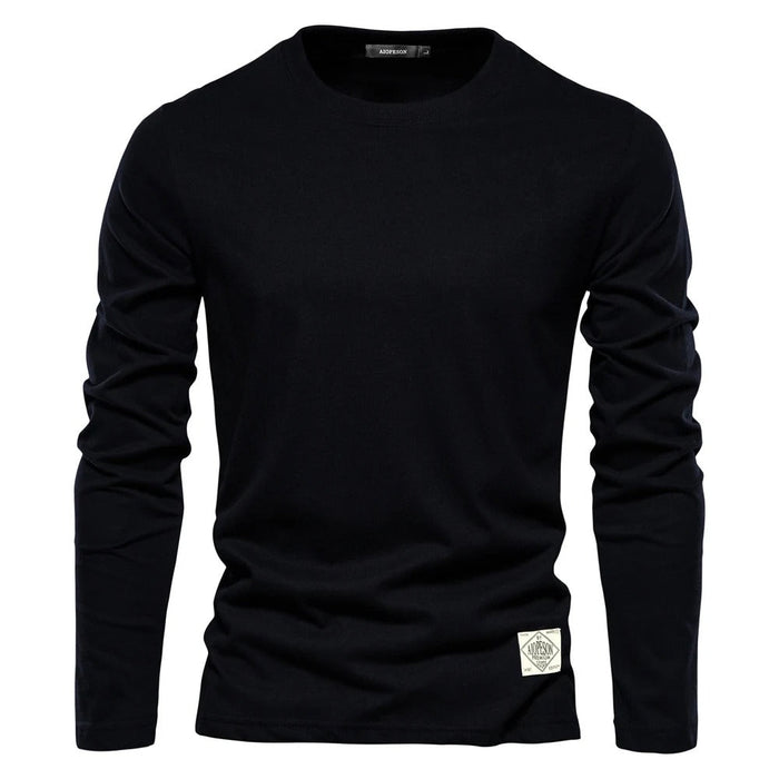 Camisa de manga larga de color sólido para hombre