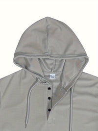Ensemble de survêtement pour hommes - Hoodie à col boutonné - Mancherons côtelés - Pantalons de jogging avec cordon de serrage