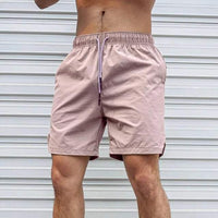 Shorts décontractés pour homme - léger et confortables - taille élastique avec cordon de serrage - longueur au-dessus du genou