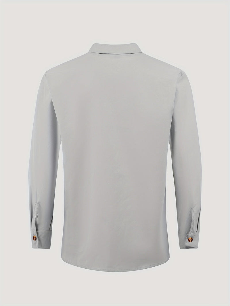 Ensemble de Plage pour Hommes - Chemise à Manches Longues à Boutons & Pantalons à Cordons - Coupe Décontractée