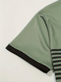 Camisa Polo Masculina - Ajuste Slim - Design Listrado - Manga Curta para Uso Casual