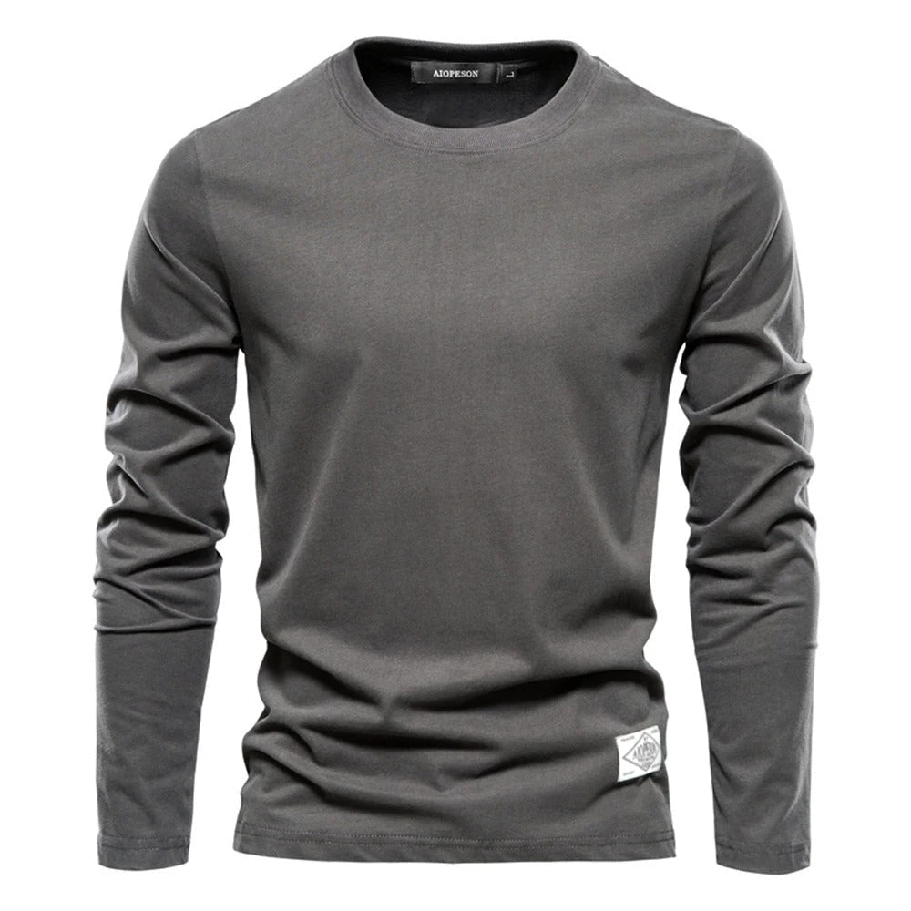 Camisa de manga larga de color sólido para hombre