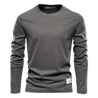 Camisa de manga larga de color sólido para hombre