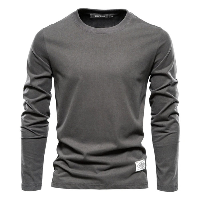 Camisa de manga larga de color sólido para hombre