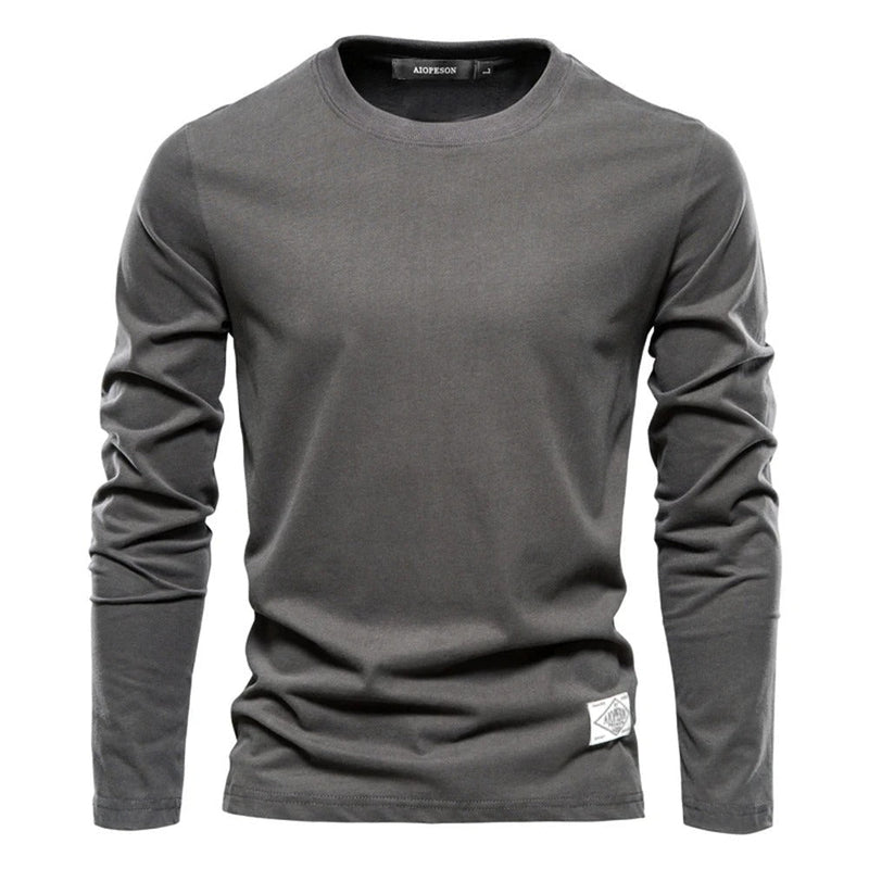 Camisa de manga larga de color sólido para hombre