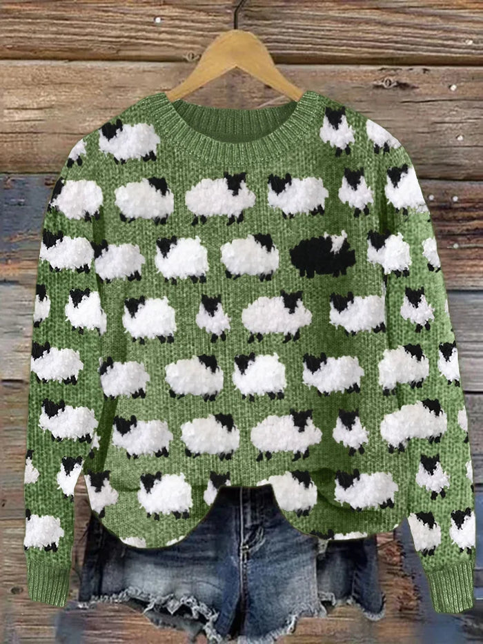 Pull rétro en laine de mouton de Leilani pour femmes pour un style intemporel