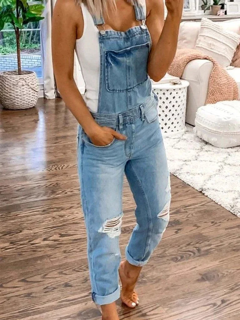 Salopette en denim chic et confortable pour femmes - look général décontracté parfait