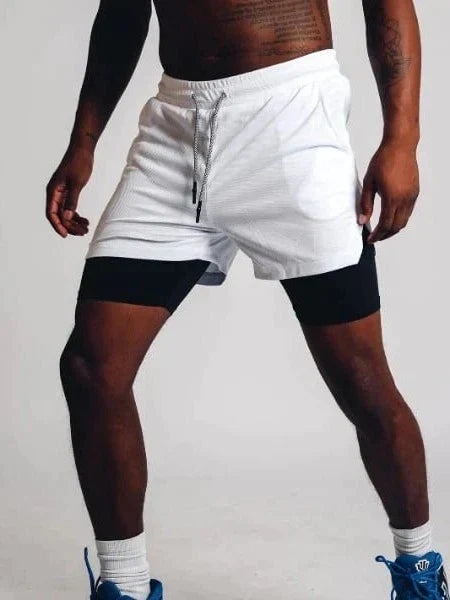 Short de fitness pour hommes avec double couche - Confort et soutien optimal