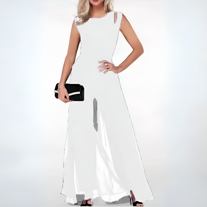 Élégante robe mi-longue à motif cachemire et col montant stylisé