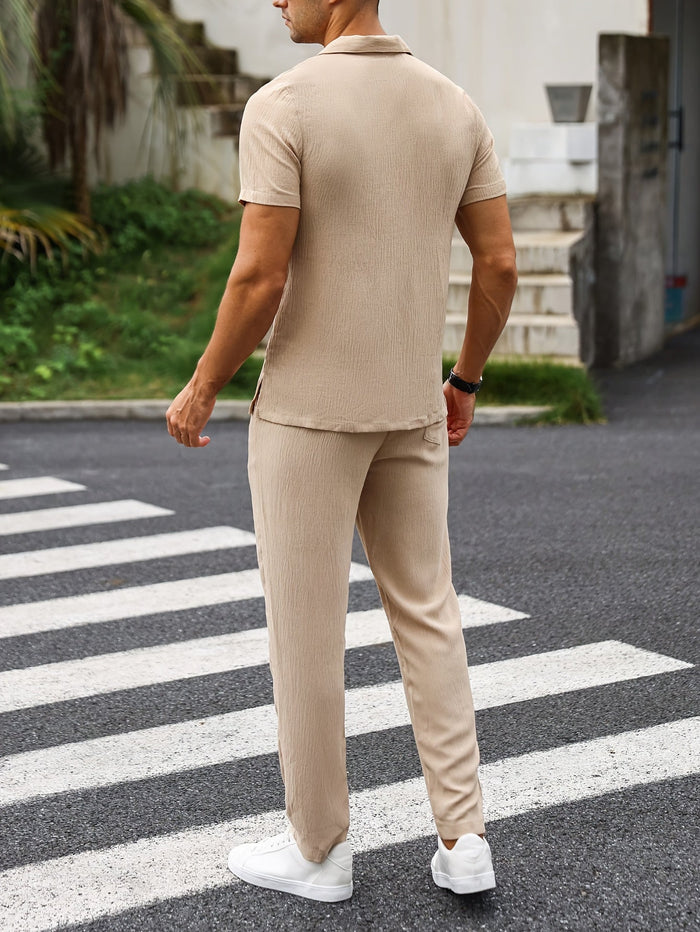 Jens | Élégant ensemble de loisirs 2 pièces printemps-été pour hommes pour un look élégant et confortable