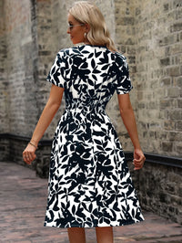 Robe Midi Élégante pour Femmes - Imprimé Floral avec Détails Smockées