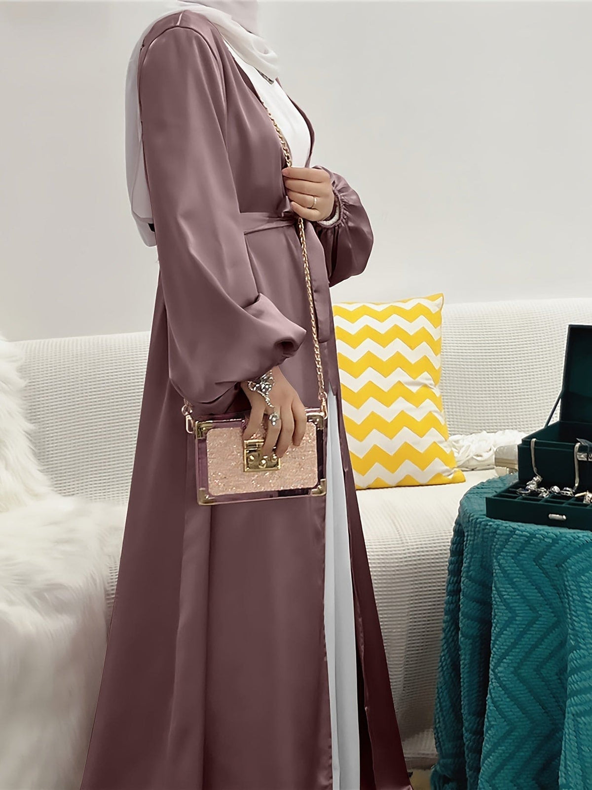 Robe Abaya élégante avec ceinture chic - Eva