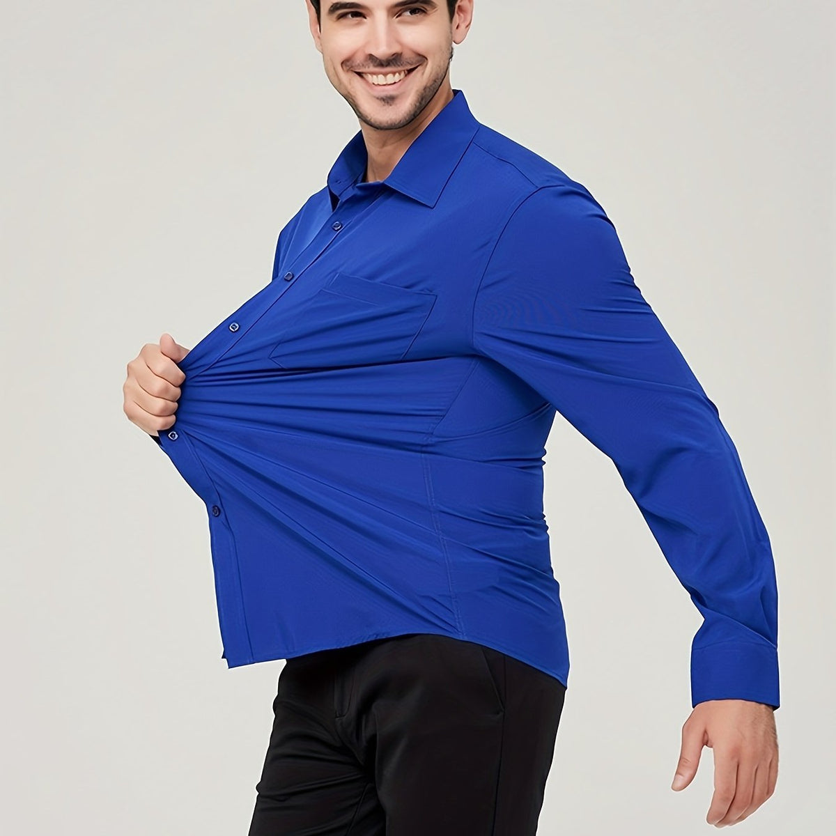 Camisole de vêtement pour homme - Algon transpirable - Corte moderno - Manga larga con botón