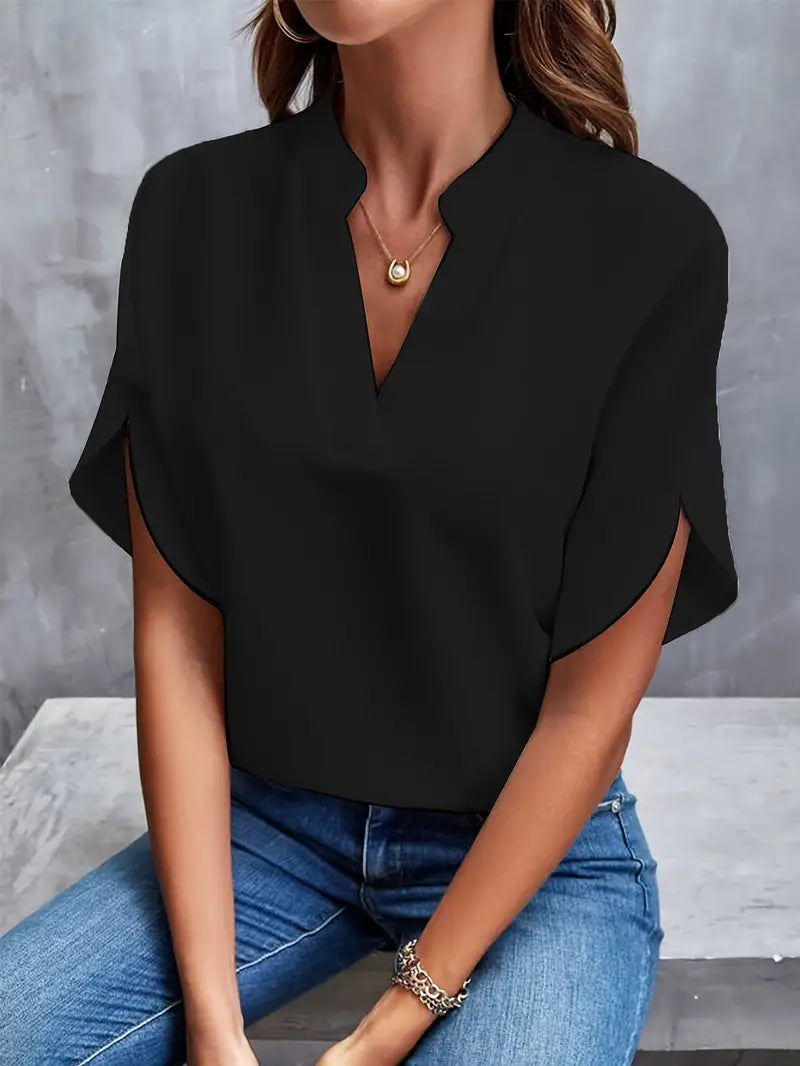 Chemisier à manches courtes pour femmes, chic et stylé, pour un look élégant