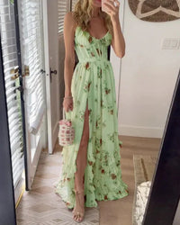 Robe longue midi élégante en dentelle florale pour femmes, parfaite pour les soirées raffinées