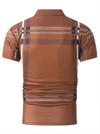 Polo à carreaux stylisé pour hommes - Slim Fit Short Sleeve Casual Classic