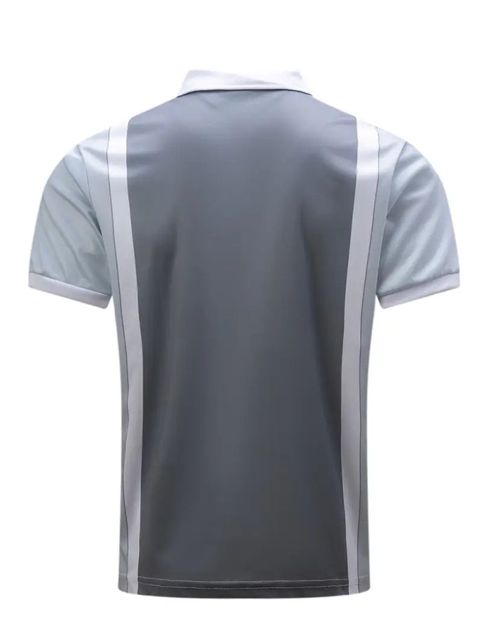 Camisole polo pour homme avec corte ajustado, cierre de cremallera, detalle de rayas en contraste y manga corta
