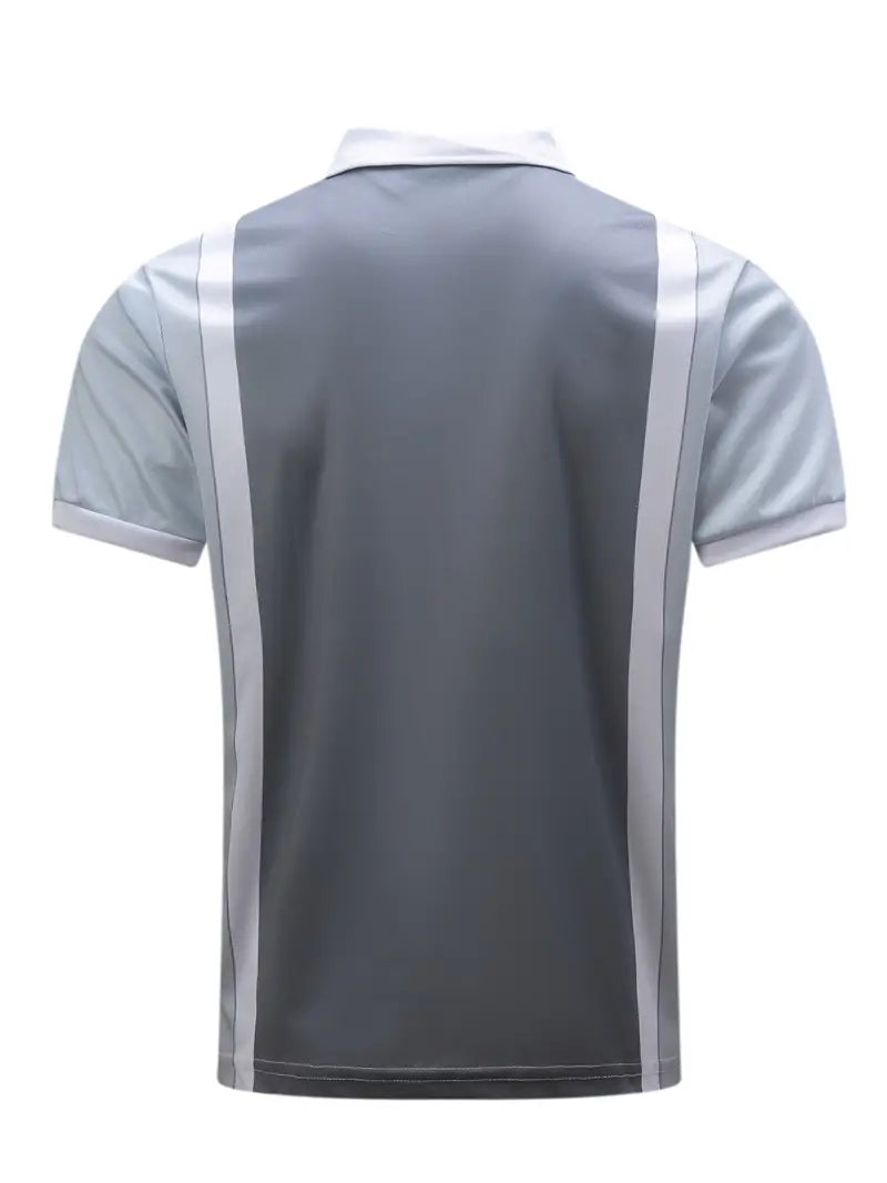 Camisole polo pour homme avec corte ajustado, cierre de cremallera, detalle de rayas en contraste y manga corta