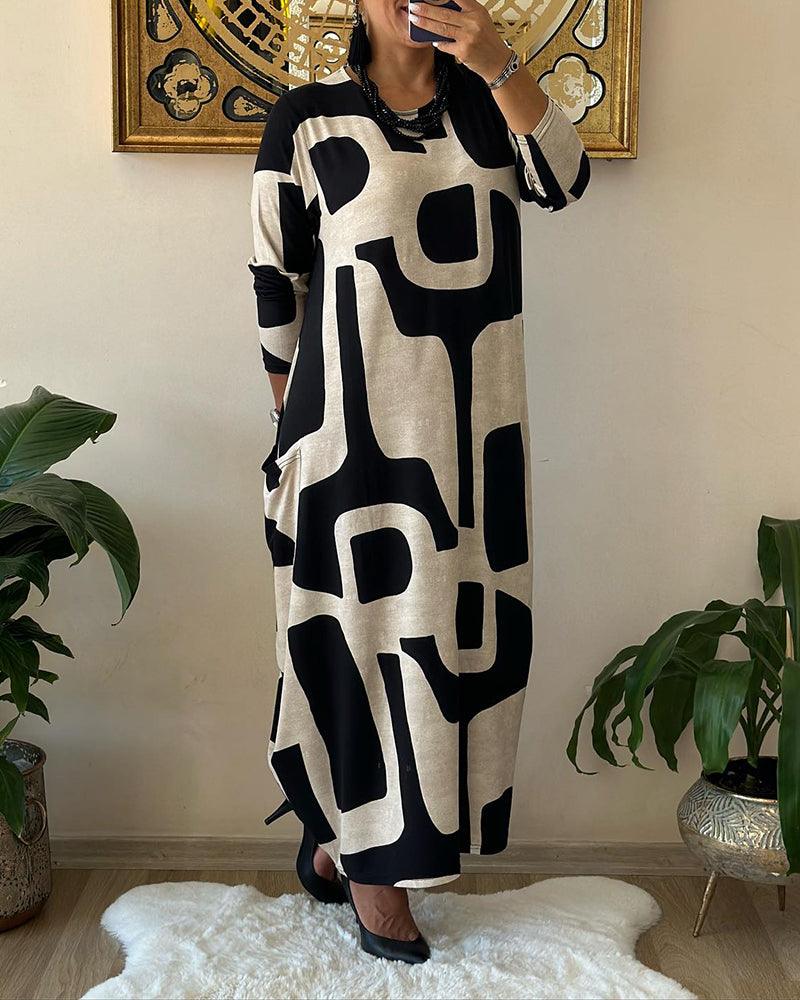 Robe Longue pour Femmes à la Mode avec Imprimé Tendance