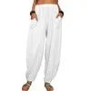 Pantalon en lin pour femme, coupe ample - Pantalon confortable et élégant pour femme