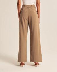 Élégant pantalon large à taille haute pour femmes, avec poches pratiques