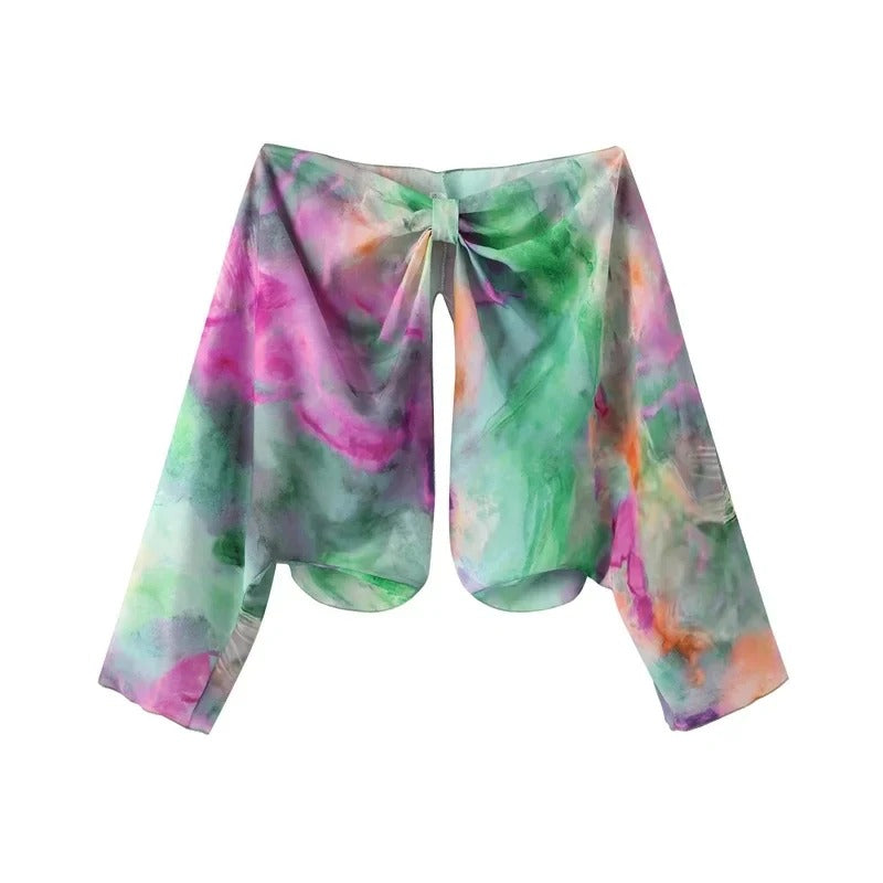 Robe longue élégante et colorée avec écharpe amovible - Romy