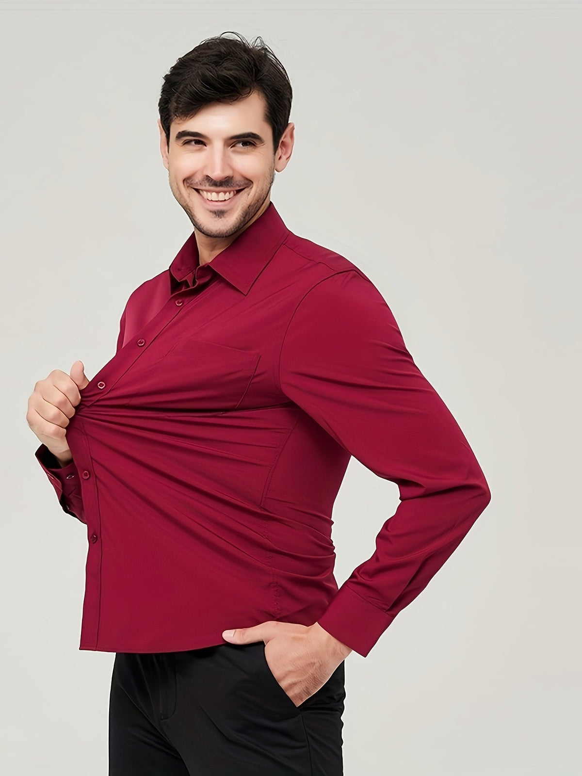 Camisole de vêtement pour homme - Algon transpirable - Corte moderno - Manga larga con botón
