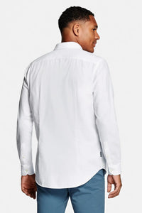 Chemise habillée pour homme en coton 100 % - coupe régulière et manches longues avec col boutonné