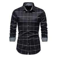 Chemise Homme à Carreaux Slim Fit à Manches Longues et Boutons - Style Décontracté Élégant