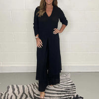 Ensemble tendance 3 pièces pour femmes avec tunique longue élégante et pantalon assorti