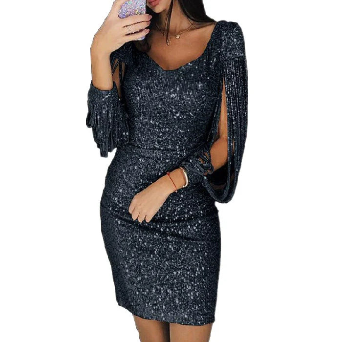 Vestige Midi de Lentejuelas para Mujeres - Ropa Nocturna Elegante y Glamourosa