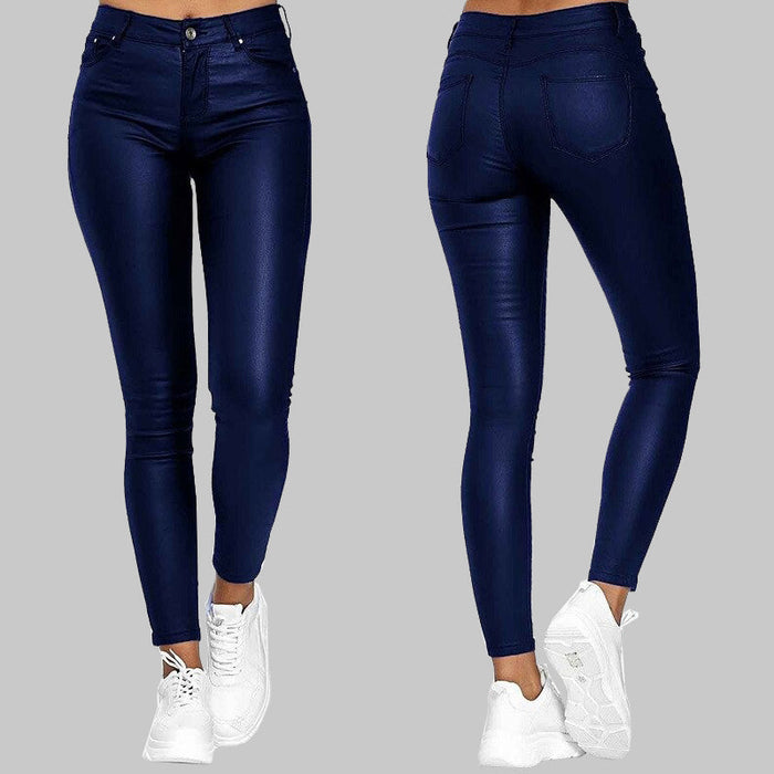 Leggings élégants en similicuir à taille haute pour femmes - Style et confort combinés