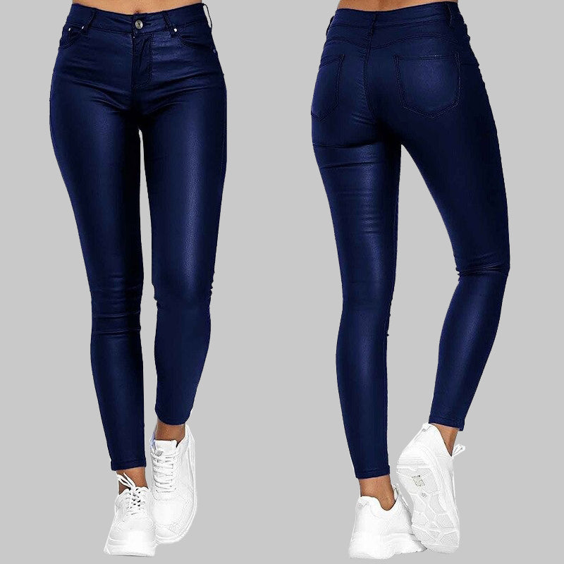 Leggings élégants en similicuir à taille haute pour femmes - Style et confort combinés