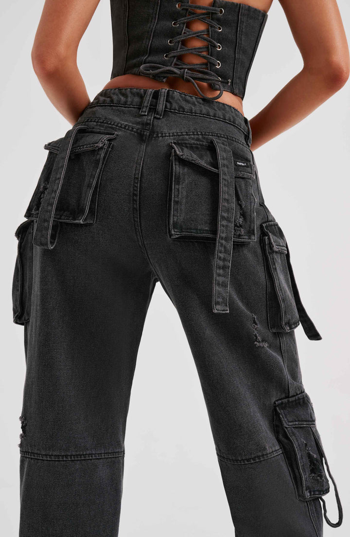 Pantalon cargo en denim de haute qualité pour femmes - pantalon décontracté élégant et confortable pour un usage quotidien
