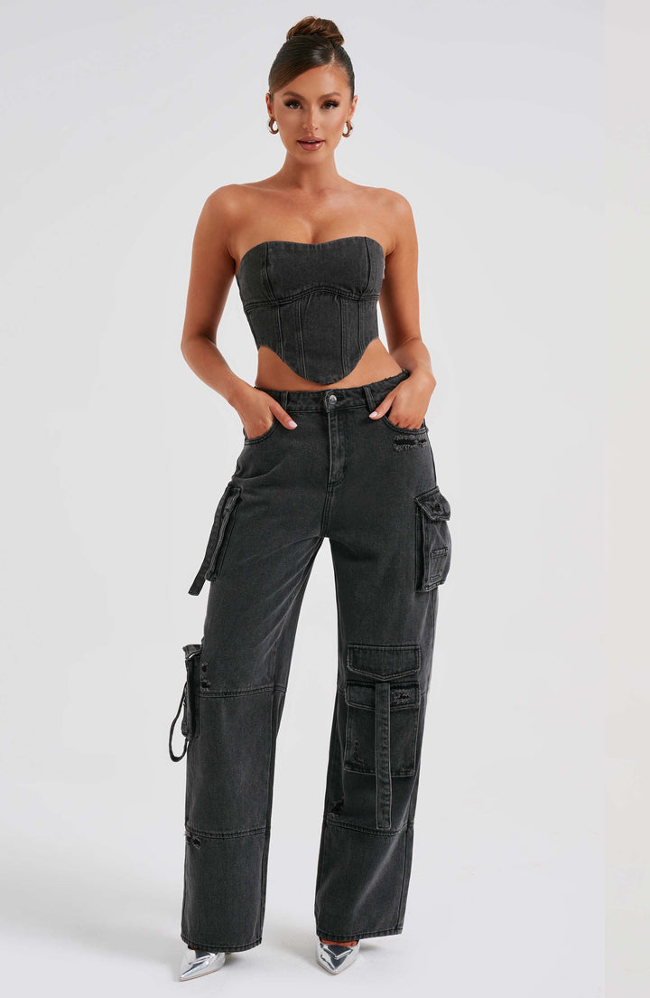 Pantalon cargo en denim de haute qualité pour femmes - pantalon décontracté élégant et confortable pour un usage quotidien