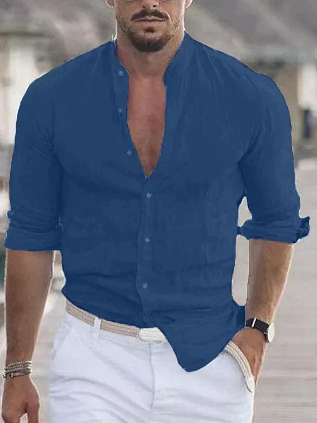Chemise masculine décontractée - Boutonnière légère, respirante et élégante, pour un confort tout au long de la journée