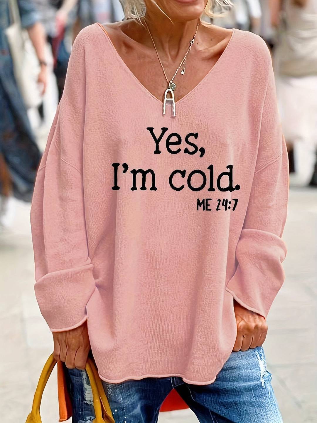 Xenia - Pull à col en V pour femmes, pour un look élégant