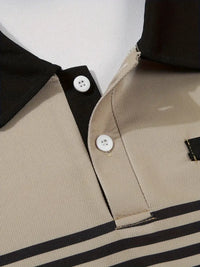 Camisa Polo Masculina - Ajuste Slim - Design Listrado - Manga Curta para Uso Casual