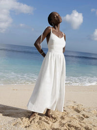 Elégante robe de plage en lin vintage - Kira pour un look d'été élégant