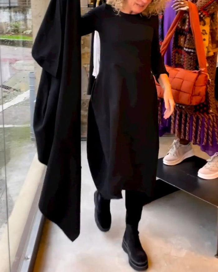Robe élégante unie en polyester respirant pour un look sophistiqué