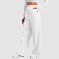 Pantalon droit confortable à jambe large pour femmes, en mélange de coton doux, pour un plaisir ultime.