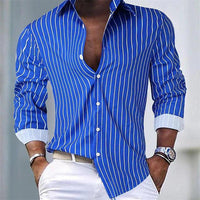 Camisoles Casual de l'homme à Maniche Lunghe con Bottoni Elegante e Comoda