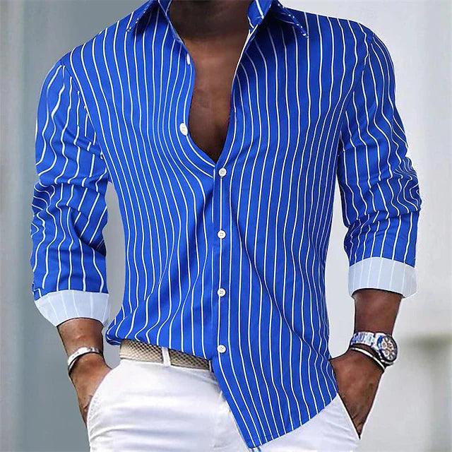 Camisoles Casual de l'homme à Maniche Lunghe con Bottoni Elegante e Comoda
