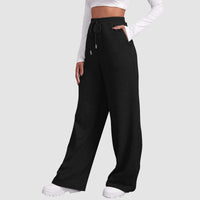 Pantalon droit confortable à jambe large pour femmes, en mélange de coton doux, pour un plaisir ultime.