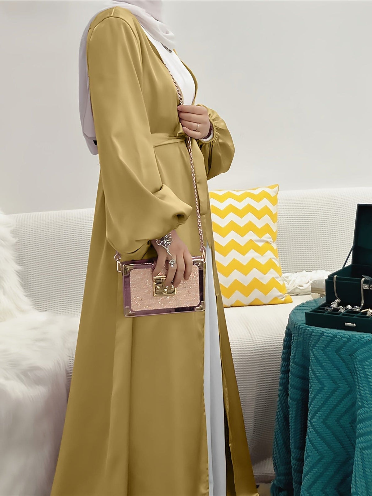 Robe Abaya élégante avec ceinture chic - Eva