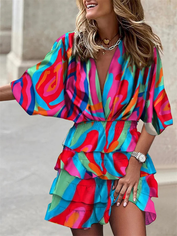 Robe d'été élégante à manches longues pour femmes - Design décontracté et fluide